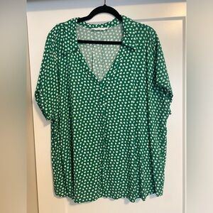 Linen Feel Blouse with Collar